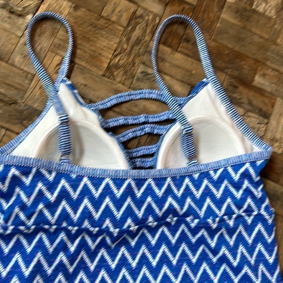 PB Sport Blue Mountain Shadow Tankini Tank Top Size 12 NWT - Picture 8 of 9